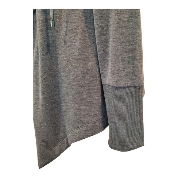 CHICO'S ZENERGY SZ 8/10 Dark Gray Draped Open Front Stretch Cardigan Jacket - Picture 7 of 11